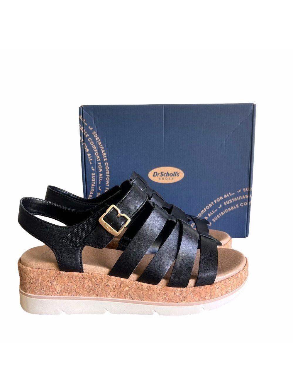 Dr Scholl's Only You Women's Black Wedge Sandal Size 10 #B1328A